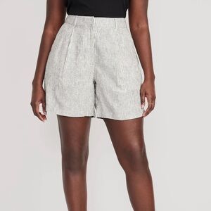 Old Navy Linen Taylor Shorts - Charcoal Stripe NWT